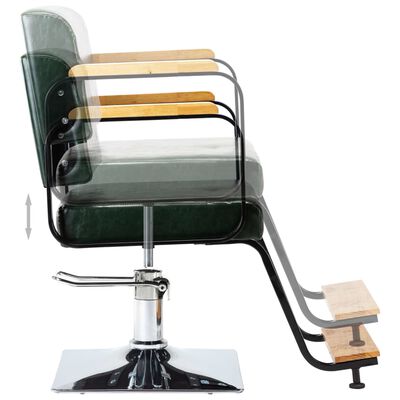 vidaXL Profesjonalny fotel barberski, zielony, sztuczna skóra