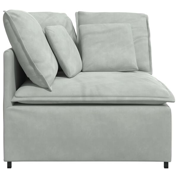 vidaXL Modułowy Narożnik Sofa z Poduszkami Jasnoszary 100 cm