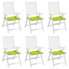 vidaXL Poduszki na krzesła ogrodowe, 6 szt., jasnozielone, 40x40x4 cm