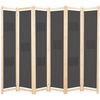 vidaXL Parawan 6-panelowy, szary, 240 x 170 x 4 cm, tkanina