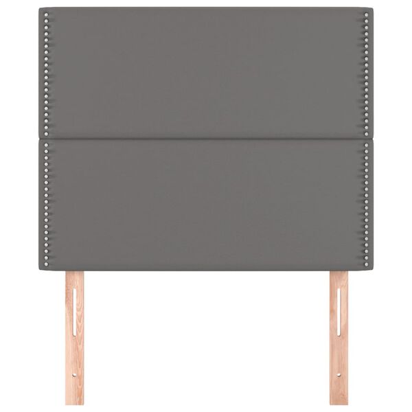 vidaXL Zagł&oacute;wek szary 90x5x118/128 cm sk&oacute;ra ekologiczna