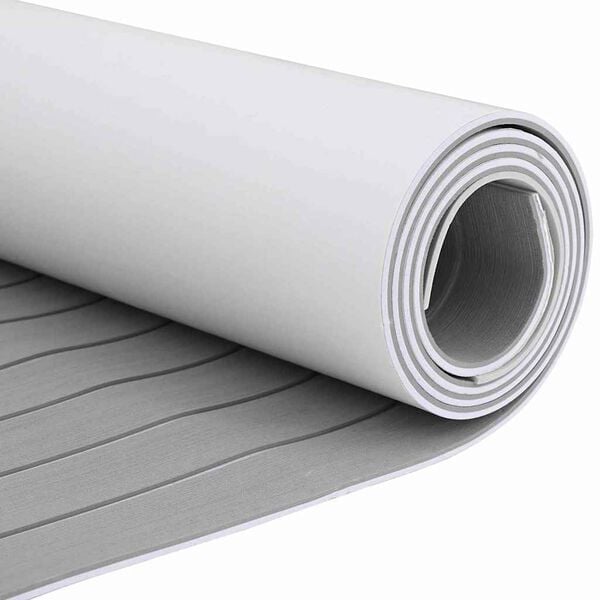 vidaXL Podłoga do łodzi Jasnoszary i biały 240 x 60 cm Pianka EVA