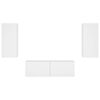 vidaXL 3-cz. zestaw mebli TV z oświetleniem LED, biały