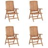 vidaXL Rozkładane krzesła ogrodowe z poduszkami, 4 szt., drewno tekowe
