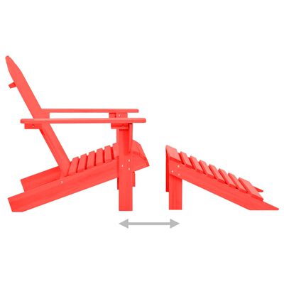 vidaXL Krzesło ogrodowe Adirondack z podnóżkiem, jodłowe, czerwone