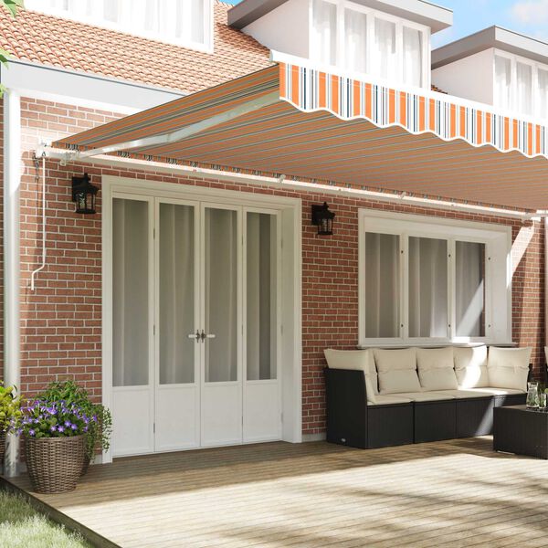 vidaXL Markiza zwijana Wielokolorowe 600 × 300 cm Tkanina i Stal