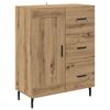 vidaXL Highboard 2 pcs Dąb rzemieślniczy Drewno inżynieryjne i szkło