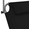 vidaXL Składany leżak z zadaszeniem i k&oacute;łkami, stal, czarny