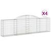 vidaXL Kosze gabionowe, 4 szt., 300x30x80/100 cm, galwanizowane żelazo