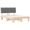 vidaXL Ramka ł&oacute;żka z tapicerowanym wezgłowiem Jasnoszary 140 x 200 cm