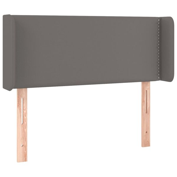 vidaXL Zagł&oacute;wek do ł&oacute;żka z LED, szary, 83x16x78/88 cm, sztuczna sk&oacute;ra