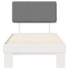 vidaXL Ramka ł&oacute;żka z tapicerowanym wezgłowiem Jasnoszary 90 x 190 cm
