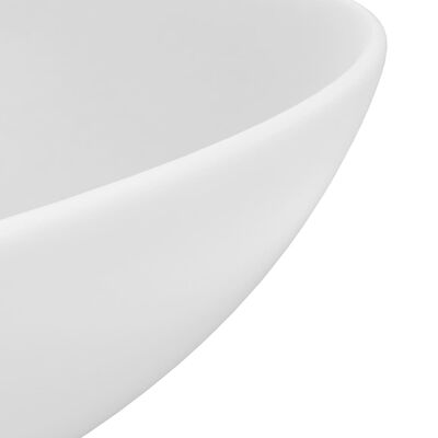 vidaXL Umywalka łazienkowa, ceramiczna, matowa biel, okrągła