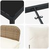 vidaXL Zestaw do jadalni w ogrodzie z poduszką 3 pcs Beżowy Polirattan