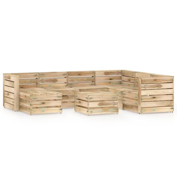 vidaXL 8-cz. zestaw wypoczynkowy do ogrodu, impregnowana sosna