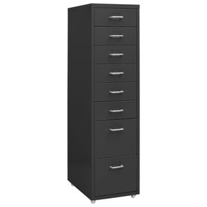 vidaXL Mobilna szafka kartotekowa, antracytowa, 28x41x109 cm, metalowa