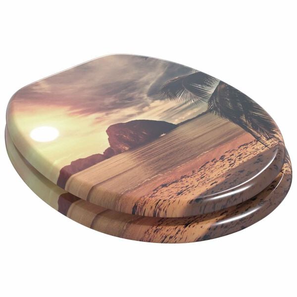 vidaXL Deska toaletowa Pomarańczowy 44 x 38 cm Płyta MDF