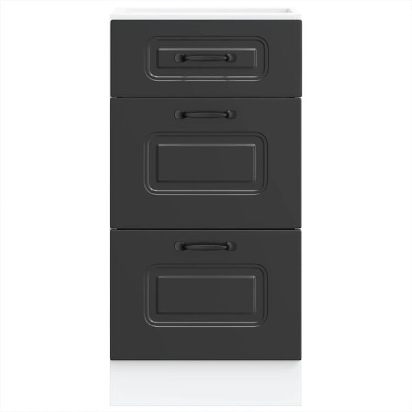 vidaXL Szafka kuchenna dolna "Kalmar" z czarnego drewna konstrukcyjnego