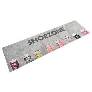 vidaXL Dywanik kuchenny, wz&oacute;r Shoezone, 45x150 cm, aksamitny