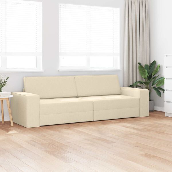 vidaXL Sofa Bed 200cm Kremowy tkanina
