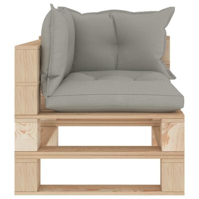 vidaXL Ogrodowe siedzisko narożne z palet, z poduszkami taupe, drewno