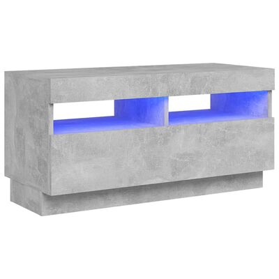 vidaXL Szafka pod TV z oświetleniem LED, szarość betonu, 80x35x40 cm