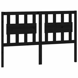 vidaXL Wezgłowie ł&oacute;żka, czarne, 145,5x4x100 cm, lite drewno sosnowe
