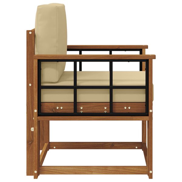 vidaXL Sofa na zewnątrz Lite drewno akacjowe i poliester Naturalny