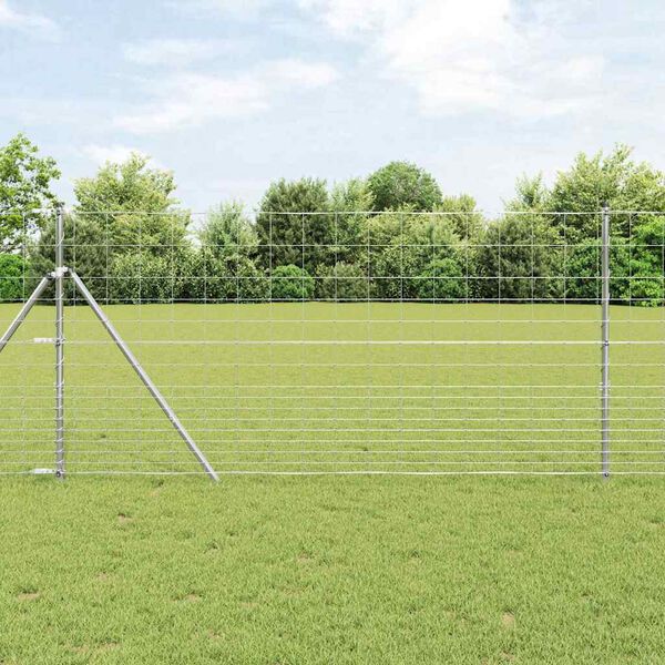 vidaXL Ogrodzenie pastwiskowe Szary 1.2 x 10 m Stal