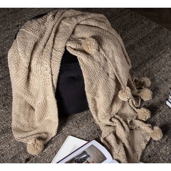 Venture Home Koc Anny, 170x130 cm, akrylowy, beżowy