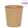vidaXL Papierowe kubki, 1000 szt., 4oz, 100ml, brązowy