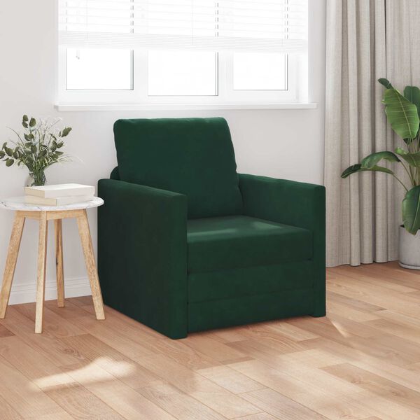 vidaXL Sofa Bed 60cm Ciemna zieleń Aksamit