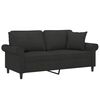 vidaXL 2-osobowa sofa wypoczynkowa z poduszkami, czarna, 140 cm