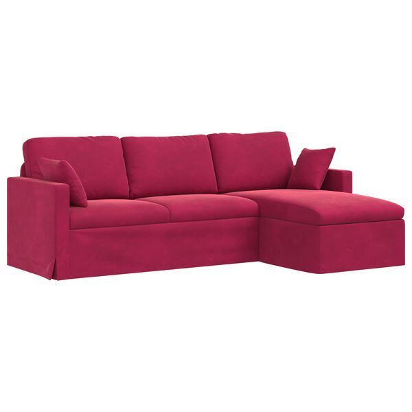 vidaXL Sofa Czerwone wino