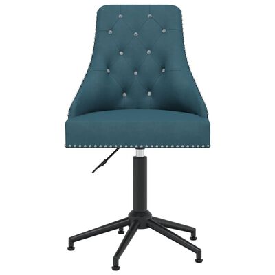 vidaXL Obrotowe krzesło stołowe, niebieskie, tapicerowane aksamitem
