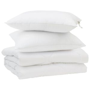 vidaXL Letni Kołdra z poduszką 3 pcs Biały Mikrofibra