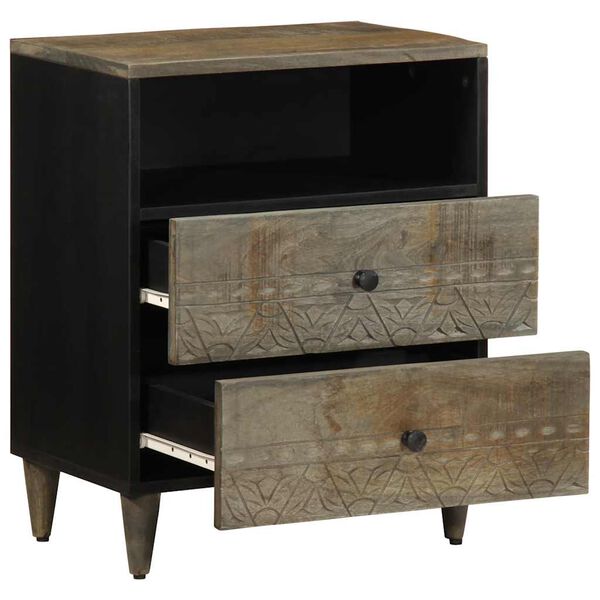 vidaXL Szafka nocna Jasnoszara 50x33x60 cm Drewno lite Mango