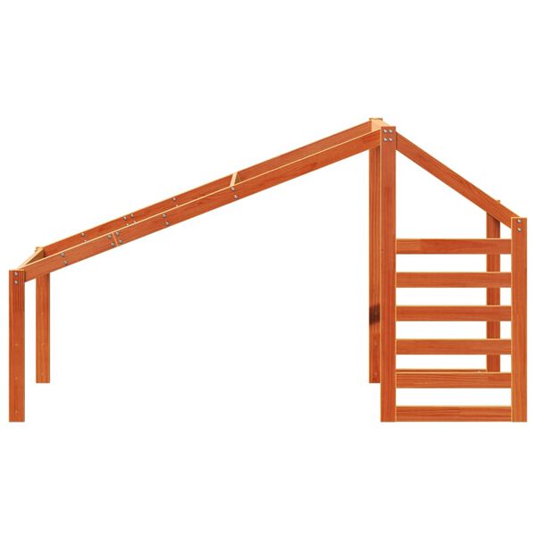 vidaXL Daszek do łóżka dziecięcego, woskowy brąz, 198x87x113 cm, sosna