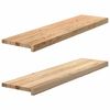 vidaXL Parapety 2 szt., surowe, 100x25x2 cm, lite drewno dębowe