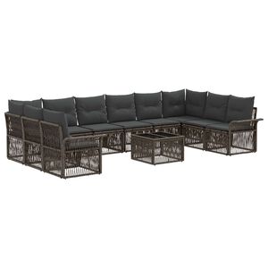 vidaXL Zestaw Sof na Ogr&oacute;d 11 pcs Szary polirattan