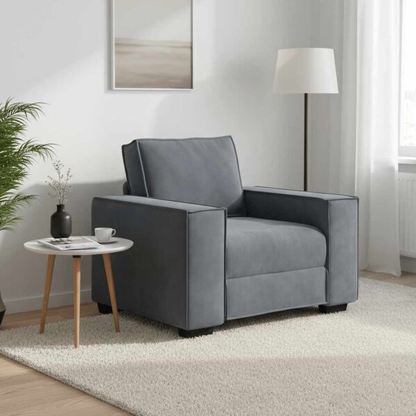 vidaXL Sofa Fotel Ciemnoszary 100x78x84 cm Aksamit