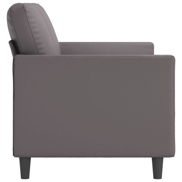 vidaXL 3-osobowa sofa, szara, 180 cm, sztuczna sk&oacute;ra