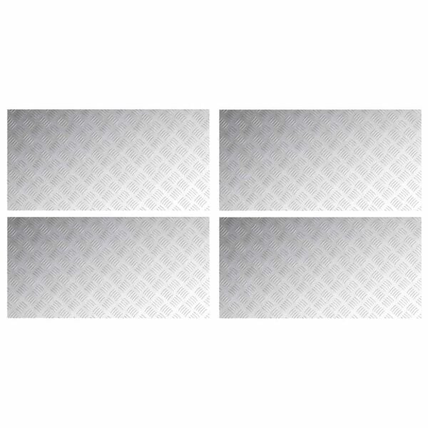 vidaXL Stopień Prostokątny 4 pcs Srebrny 100 x 50 cm Aluminium