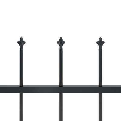 vidaXL Ogrodzenie z prętów z grotami, stalowe, 5,1 x 1 m, czarne