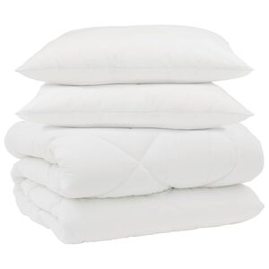 vidaXL Zimowa Kołdra z poduszką 3 pcs Biały Mikrofibra