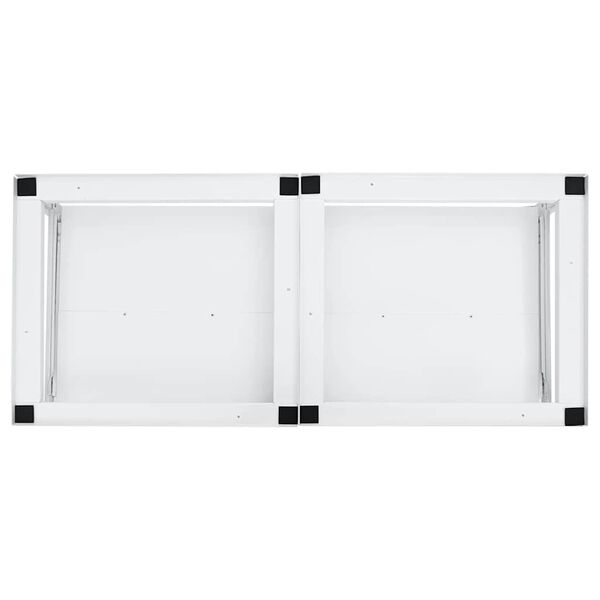 vidaXL Podw&oacute;jny podest pod pralkę z p&oacute;łkami, biały