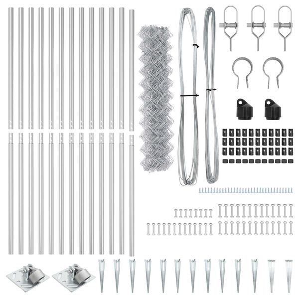 vidaXL Słupek ogrodzeniowy. Srebrny 25 x 1,2 m (siatka 60 x 60 mm)