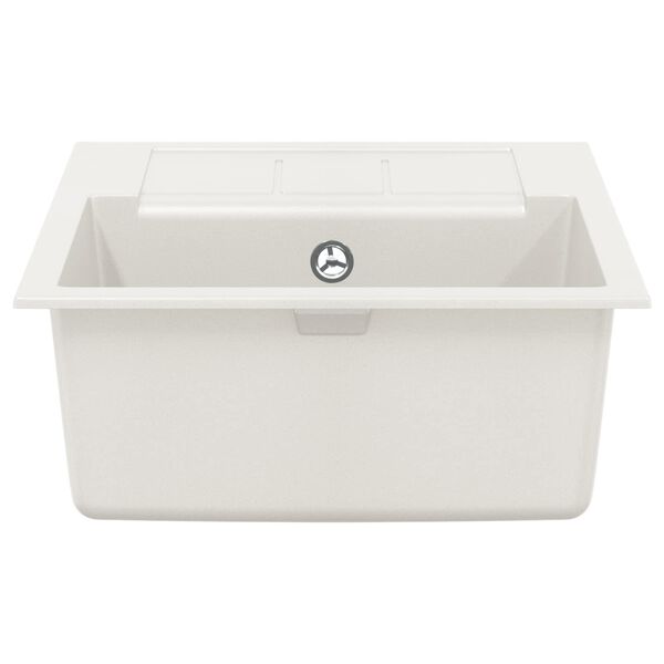 vidaXL Zlew Biały 620 x 500 mm 80% Kwarc i 20% Żywica