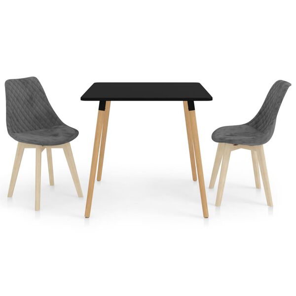 vidaXL 3-częściowy zestaw mebli jadalnianych, szary