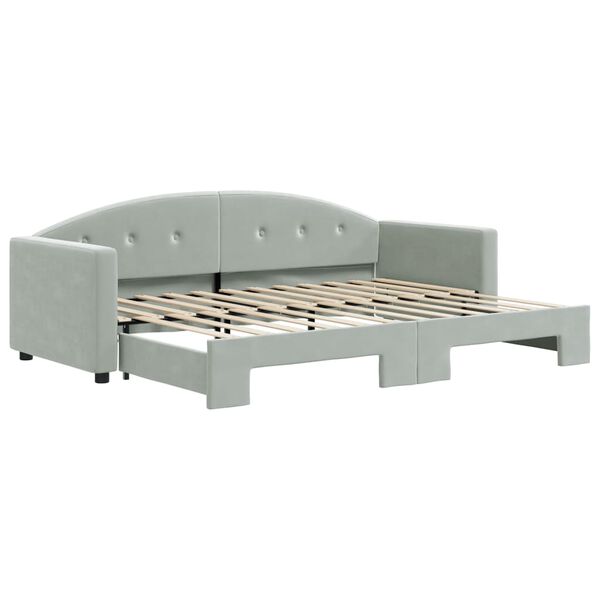 vidaXL Sofa rozsuwana, jasnoszara, 80x200 cm, aksamit